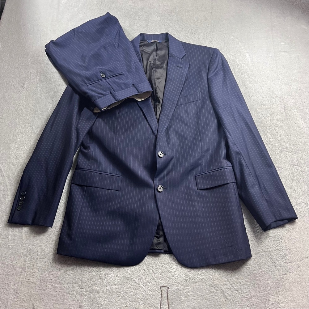 Brooks Brothers 1818 Regent Fit Suit Navy Pinstripe Vitale Barberis Canonico 40R